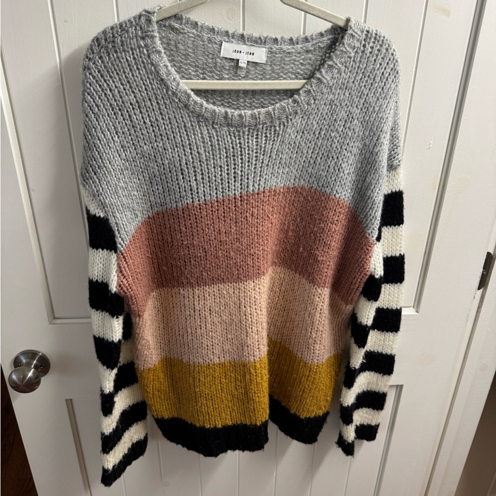 John + Jenn Colorblock Crew Neck Sweater